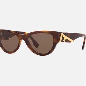 Fendi Brown Tortoise Sunglasses with Gold Accent